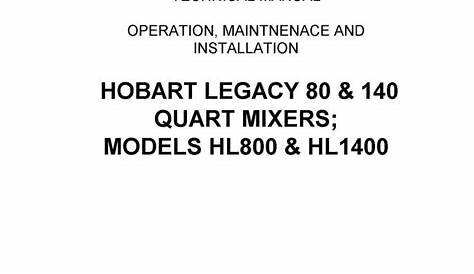 Hobart Lxi Service Manual