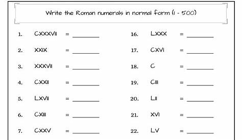 Roman Numerals Worksheet Roman Numerals Worksheet Declan Johnson | My