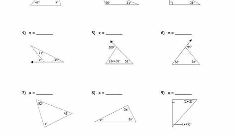 exterior angle theorem worksheet pdf