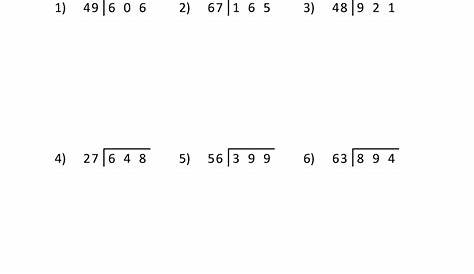 long division printable worksheets