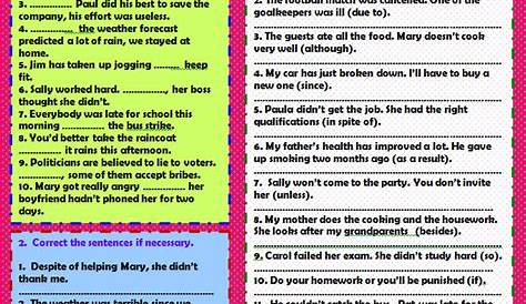 linking words worksheet 6th grade