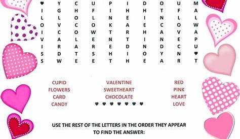 valentine word search free printable