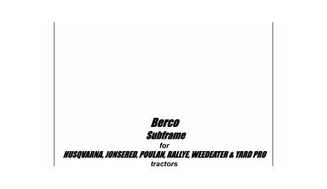 bercomac 700360 9 owner's manual