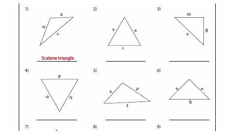 Triangle classification based on sides Homeschool Worksheets