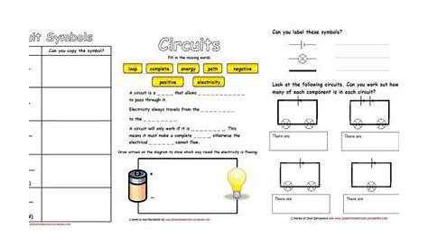 Electricity & Circuits Worksheets | Simple circuit, Elementary