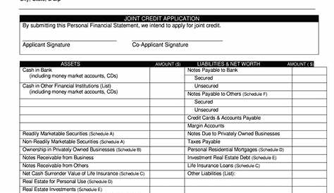 Fillable Form Financial Statement - Printable Forms Free Online