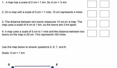 map scale worksheet 4th grade