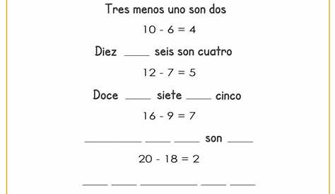 spanish math worksheets