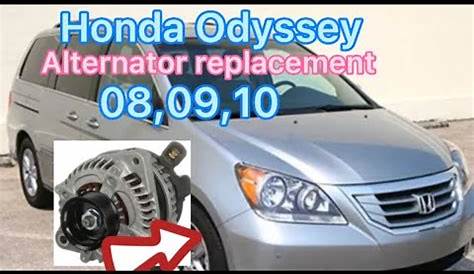 Honda Odyssey alternator replacement 08,09,10 - YouTube