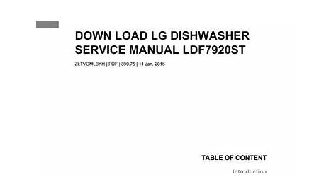 Down load lg dishwasher service manual ldf7920st by jarwo95tangker - Issuu