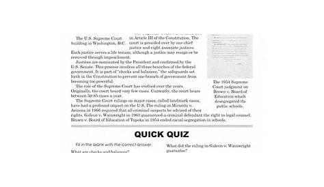 The Supreme Court Middle School Worksheet