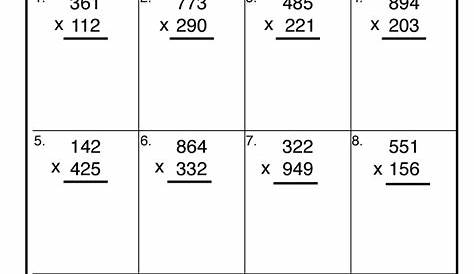 multiplication worksheets 3 digits
