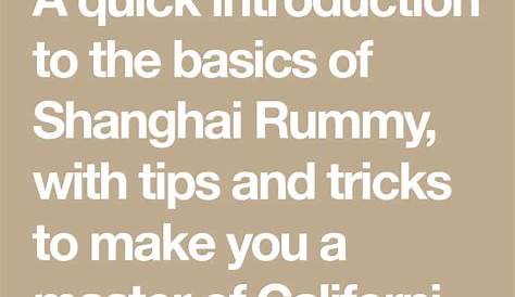 shanghai rummy rules printable