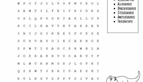 Printable Dinosaur Word Search – That After School Life