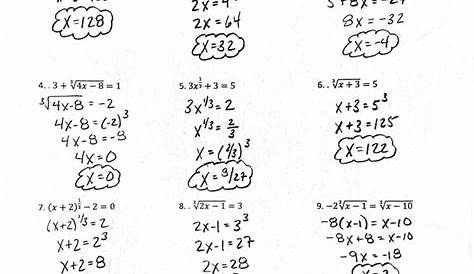 solving cube root equations worksheets