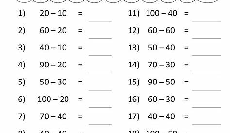 Free Subtraction Worksheets For 1st Grade | TUTORE.ORG - Master of