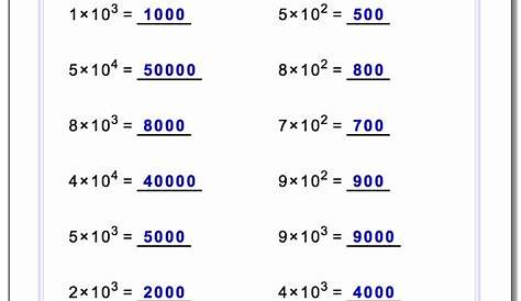 scientific notation worksheets answers