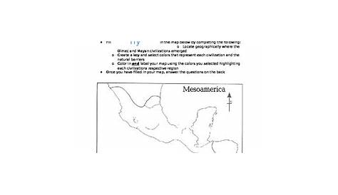 mesoamerica map worksheet