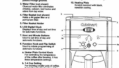 cuisinart coffee makers instruction manual