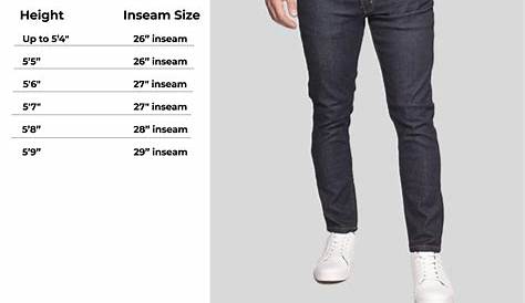 inseam by height chart
