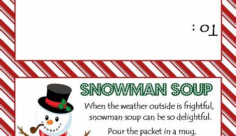 Snowman Soup Printable Labels Free - Printable Templates