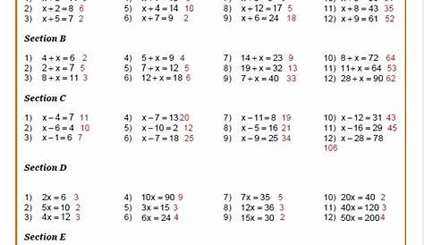linear equations worksheet