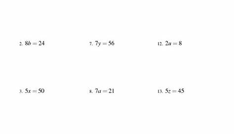 linear equations review worksheet