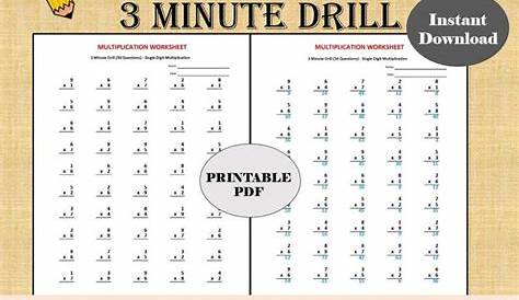 Buy Multiplication 3 Minute Drill V 10 Math Worksheets With Online in