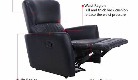 Giantex Recliner Chair PU Leather Lounger Club Manual Home Theater