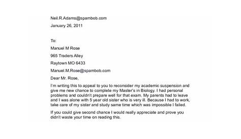 successful academic appeal letter sample