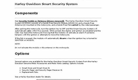 harley-davidson factory security system manual