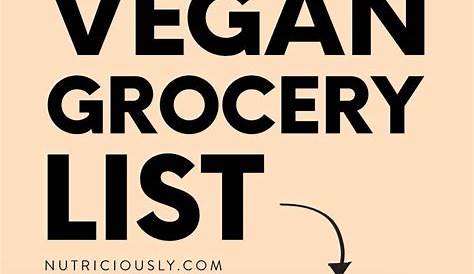 vegan food chart list