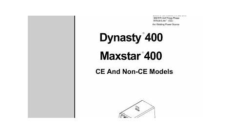 Miller DYNASTY 400 Owner Manual | Manualzz