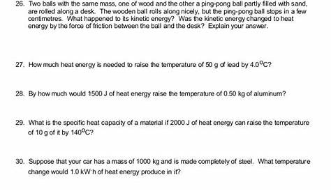 energy and work worksheet
