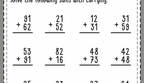 2-Digit Addition with Carrying | Math Worksheets