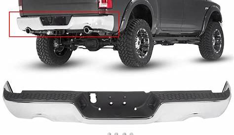 Complete Steel Chrome Black Rear Step Bumper Assembly For 09-2018 Dodge