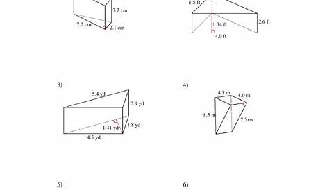 surface area of triangular pyramid worksheet