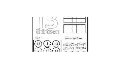 Number 13 Practice Worksheet | Numbers preschool, Kindergarten math worksheets, Practices worksheets