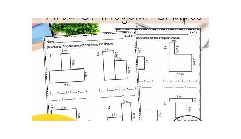 irregular shape area worksheets