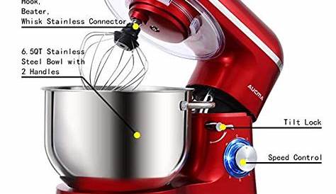 Aucma Stand Mixer,6.5-QT 660W 6-Speed Tilt-Head Food Mixer, Kitchen