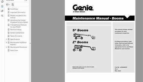 Genie Lift Operators Manuals Parts Manuals & Service Manuals [06.2020