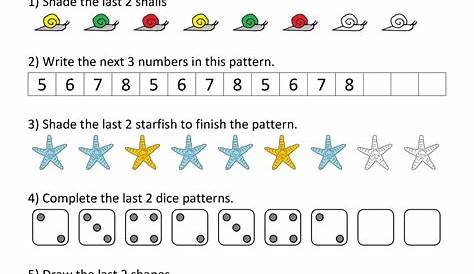 math worksheets for kindergarten patterns