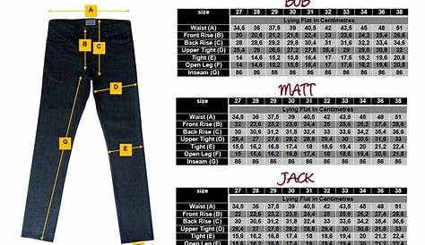 jeans large size chart