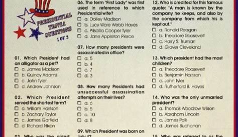 Presidential Trivia - An American Presidents Quiz