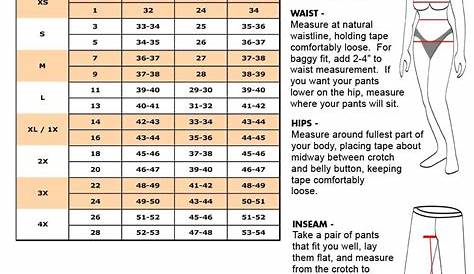 inseam height chart jeans