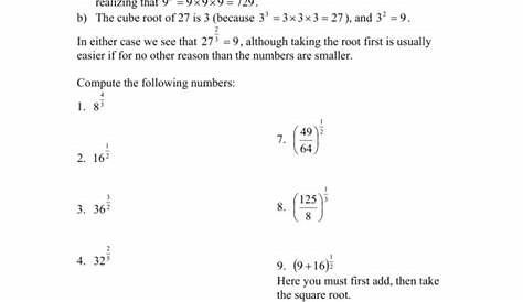 rational exponents worksheets with answers