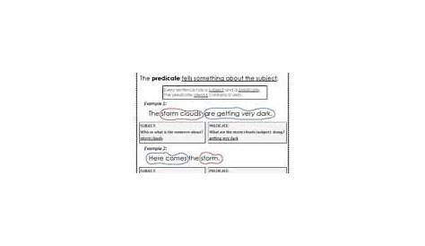 Subjects and Predicates Worksheets Worksheets | Subject and predicate