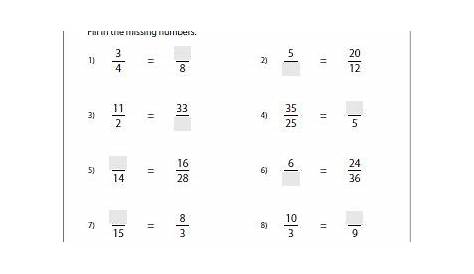 fraction equivalent worksheet grade 4