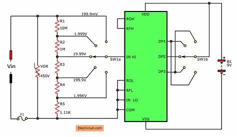 circuit diagram of digital multimeter