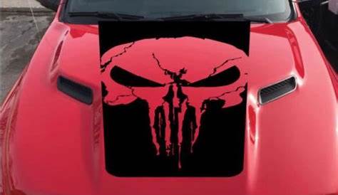 Dodge Ram Punisher Skull Night Edition Hood Truck Vinyl Decal Chevy Graphic